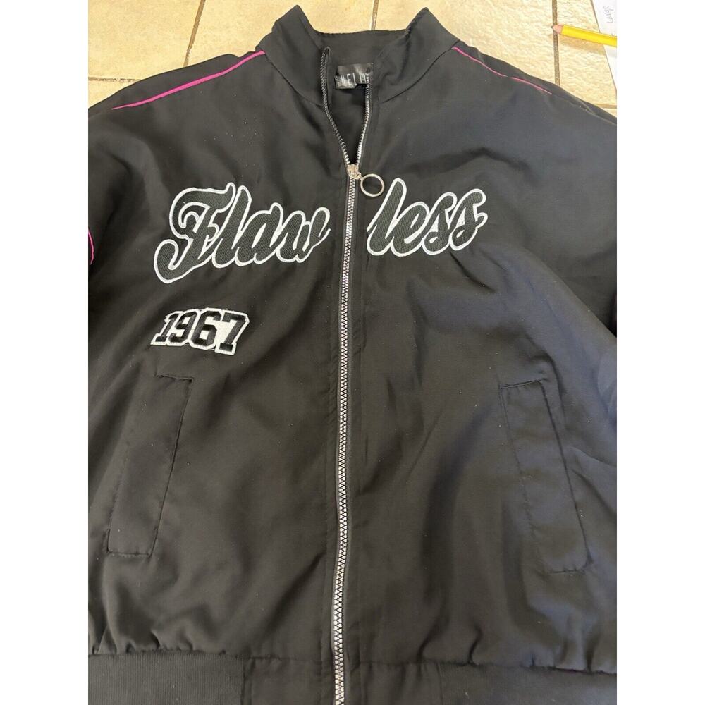 HELIUM MOTO WEAR Balck ZIP-UP JACKET Size Large Polyester Flawless Women